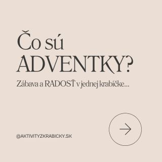 Objavujte každý deň nové vianočné sobrodružstvo s ADVENTKAMI🎁 🧸 verzia pre deti a rodičov ❤️ verzia pre zamilované dvojice...